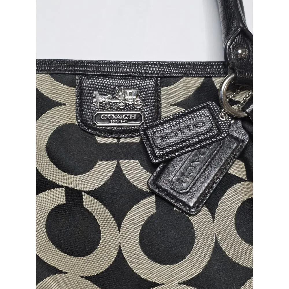 Coach Madison Signature C Sophia Satchel Bag J1220-22344 Black & GRAY